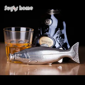 

Mealivos personality fish shape 4 oz Food Grade Stainless Steel Hip Flask Alcohol Liquor vodka Whiskey Bottle gifts drinkware