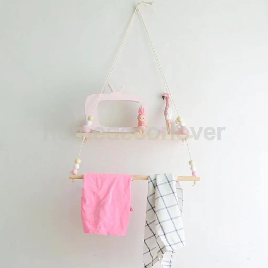Wall Hanging Wooden Shelves Floating Wall Shelf Home Decor Baby Kids Room Storage Holder Hanger