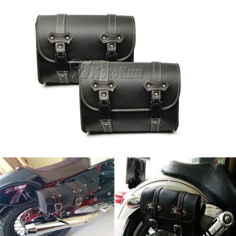2X PU Side Saddle Bag for Honda Shadow VT VT1100 VT750 VT600 VF750