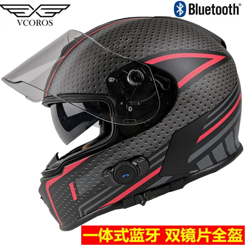 New Vcoros Built-in Bluetooth With double lens Full face motorcycle helmet Stereo Headphone Waterproof Wireless casque moto bluetooth Motocross Helmet
New Vcoros Built-in Bluetooth With double lens Full face motorcycle helmet Stereo Headphone Waterproof Wireless casque moto bluetooth Motocross Helmet