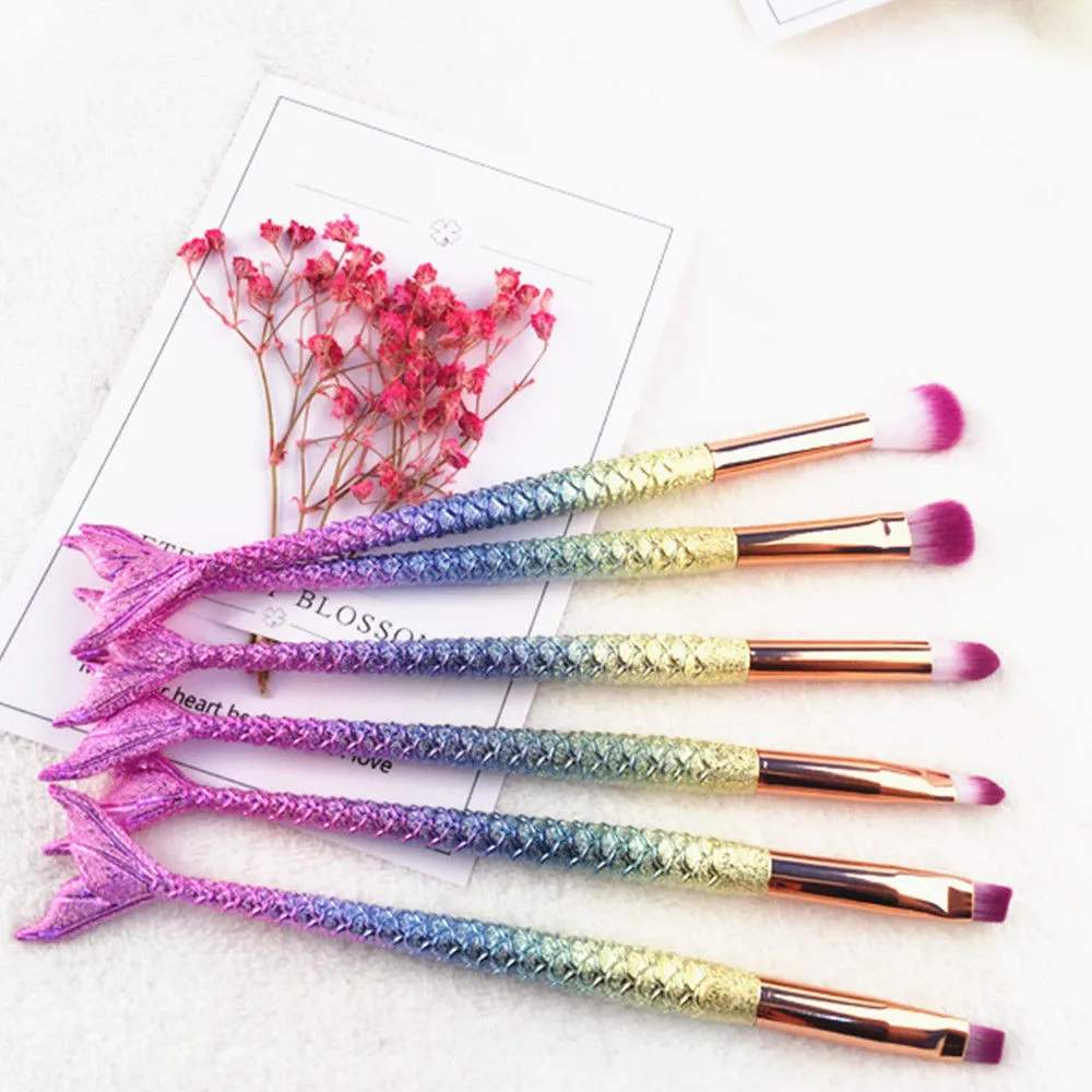 6PCS Mermaid Brush Set Foundation Eyeshadow Brushes Makeup Brushes Beauty premium quality durable No fading Various shapes head
6PCS Mermaid Brush Set Foundation Eyeshadow Brushes Makeup Brushes Beauty premium quality durable No fading Various shapes head