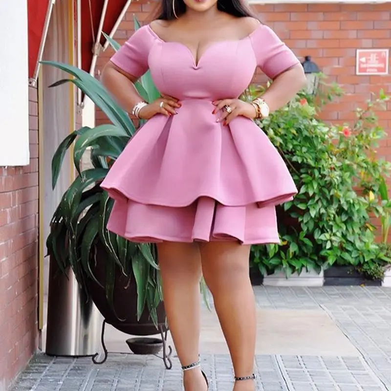 Plus Size Party Vintage Sweet Pink Sexy Club African Style Women Midi Dresses Plain Falbala Chic Retro Female Elegant Dress 2019
Plus Size Party Vintage Sweet Pink Sexy Club African Style Women Midi Dresses Plain Falbala Chic Retro Female Elegant Dress 2019