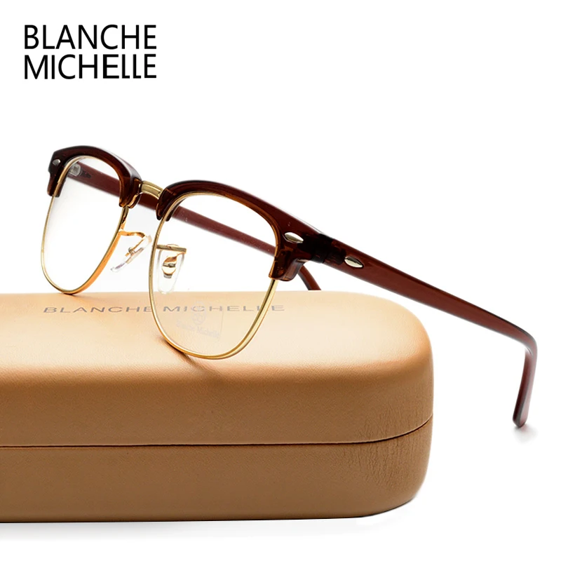 Classic Unisex Half Frame UV400 Eyeglasses Frame Men Fashion Women Gold Clear Glasses Frame optical glasses Frames Original Box
Classic Unisex Half Frame UV400 Eyeglasses Frame Men Fashion Women Gold Clear Glasses Frame optical glasses Frames Original Box