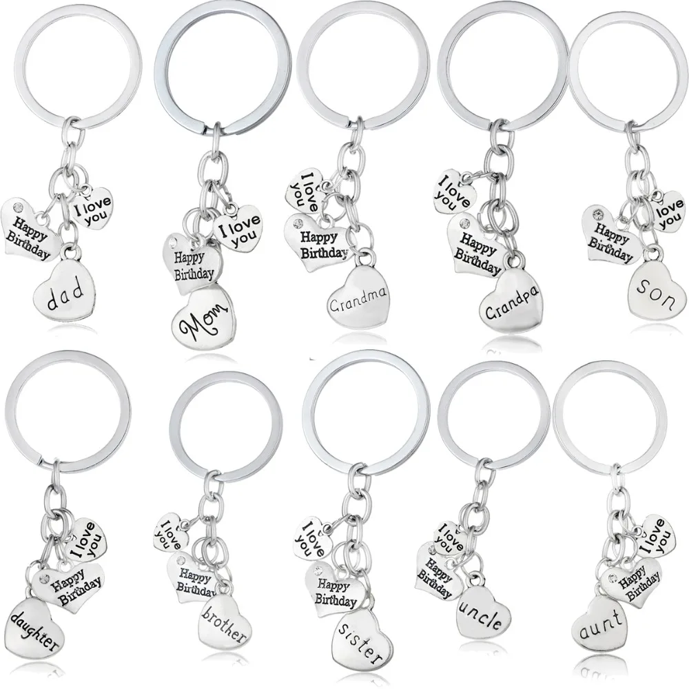 Happy Birthday Family Key Chain Key Ring Crystal Heart Keychain Mom Dad Uncle Brother Daughter Keyring Sister Grandma Key Holder
Happy Birthday Family Key Chain Key Ring Crystal Heart Keychain Mom Dad Uncle Brother Daughter Keyring Sister Grandma Key Holder