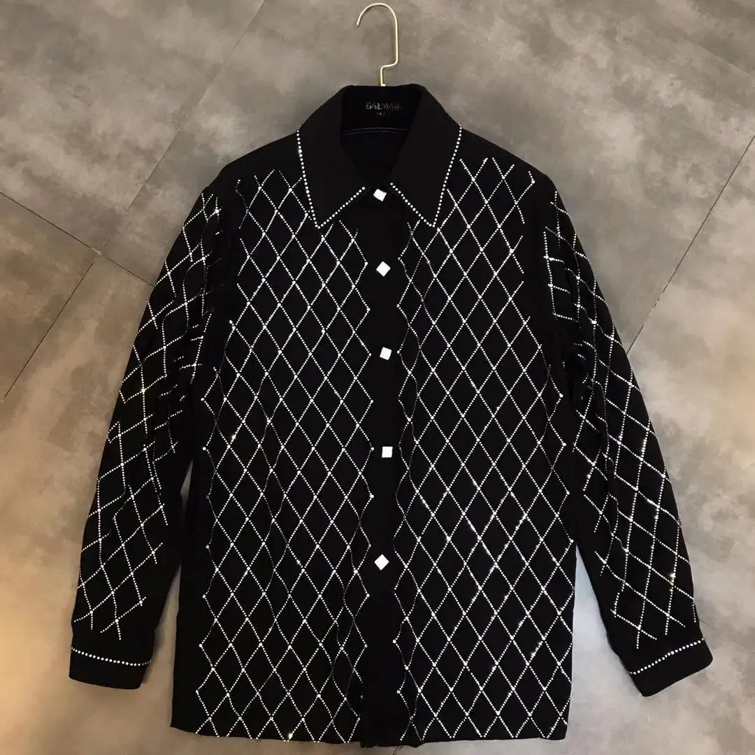 2019 Spring New Collar Long Sleeve High Temperature Hot Drill Chiffon Little Women's Shirt
2019 Spring New Collar Long Sleeve High Temperature Hot Drill Chiffon Little Women's Shirt