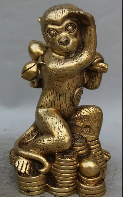 free 10" Chinese Folk Feng Shui Brass Wealth Clever Zodiac Year Monkey Peach Statue fast 
free 10" Chinese Folk Feng Shui Brass Wealth Clever Zodiac Year Monkey Peach Statue fast