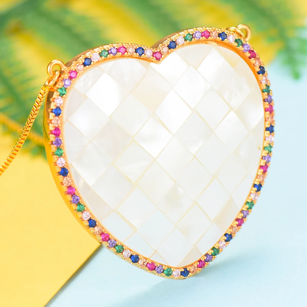 GODKI Trendy Big Heart Charms Necklace Pendant For Women Wedding Bridal Cubic Zircon Shell Dubai PARTY WEDDING Jewelry BOHO2019
GODKI Trendy Big Heart Charms Necklace Pendant For Women Wedding Bridal Cubic Zircon Shell Dubai PARTY WEDDING Jewelry BOHO2019