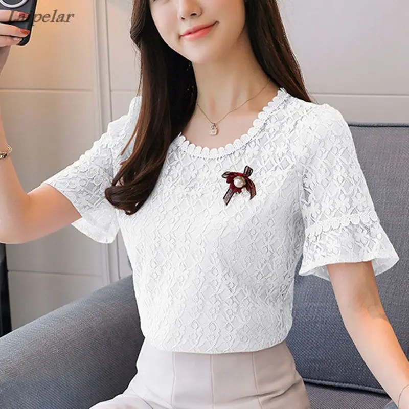 Fashion Hollow Out Sexy Lace Blouses 2018 Summer Top Flare Short Sleeve White Blouse Women Shirts Elegant Female Casual Clothing
Fashion Hollow Out Sexy Lace Blouses 2018 Summer Top Flare Short Sleeve White Blouse Women Shirts Elegant Female Casual Clothing