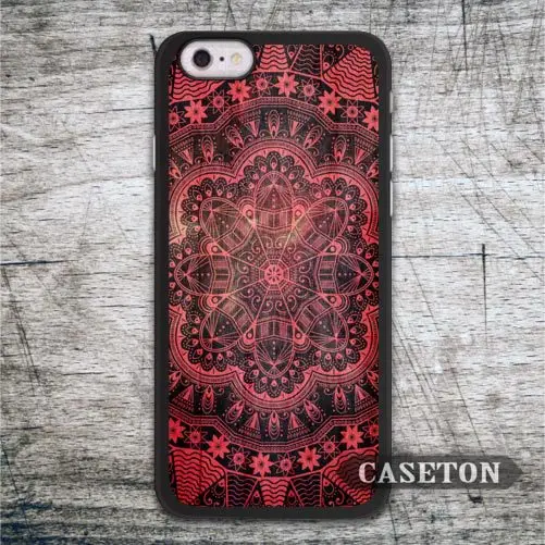 Red Floral Abstract Mandala font b Case b font For font b iPhone b font font