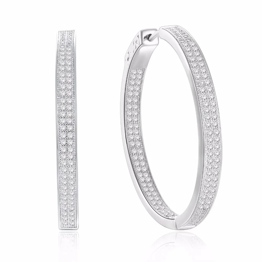 Simple Fashion Style 3 Row Stone Cubic Zirconia Slim Design Silver 925 Fashion Big Thin Hoop Earrings
Simple Fashion Style 3 Row Stone Cubic Zirconia Slim Design Silver 925 Fashion Big Thin Hoop Earrings