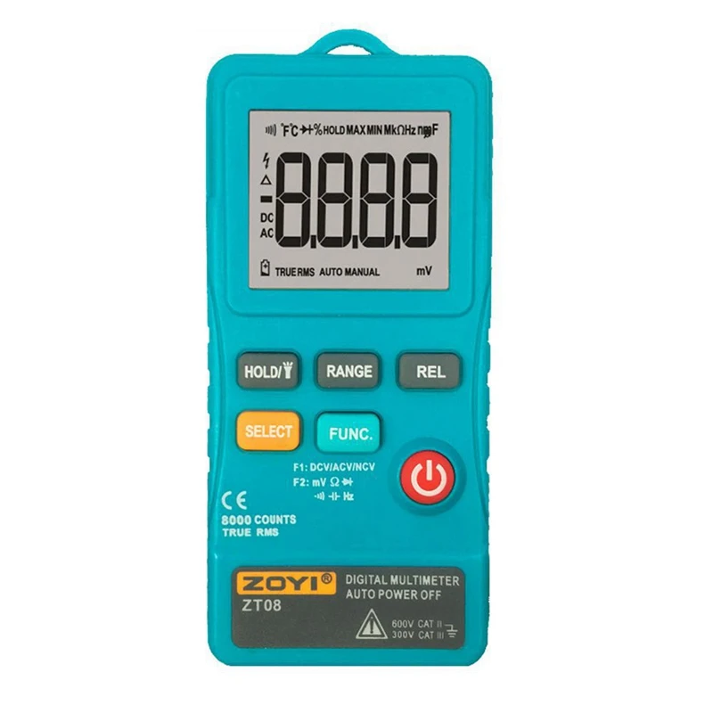 HLZS-ZOYI ZT08 Portable Slim Card Type Digital Multimeter 8000 Counts AC DC Voltmeter Ohm Voltage Frequency Meter with LED Lig
HLZS-ZOYI ZT08 Portable Slim Card Type Digital Multimeter 8000 Counts AC DC Voltmeter Ohm Voltage Frequency Meter with LED Lig