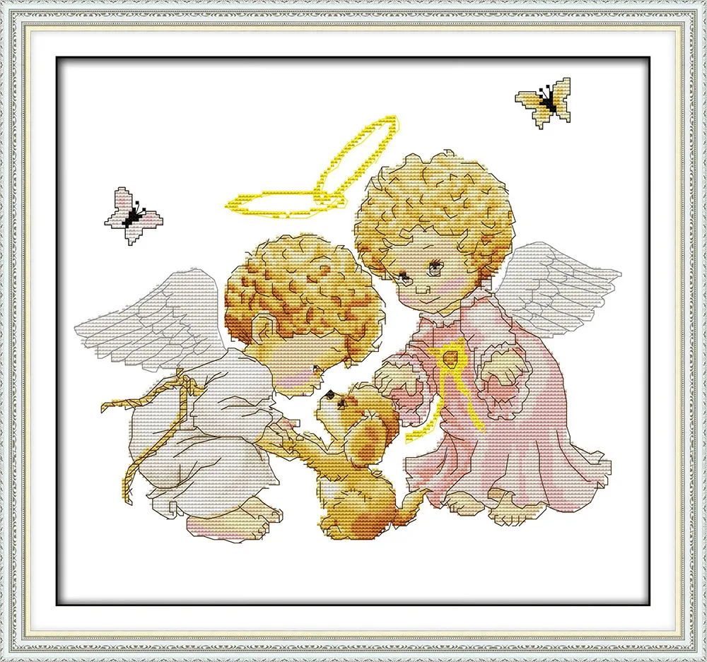 Angels and dog cross stitch kit animal baby pattern counted print canvas DMC embroidery DIY handmade needlework supplies bag
Angels and dog cross stitch kit animal baby pattern counted print canvas DMC embroidery DIY handmade needlework supplies bag