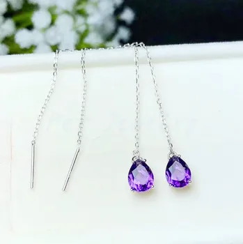 Per jewelry Natural real amethyst drop earring Free shipping 925 sterling silver 0.85ct*2pcs gemstone Fine jewelry B8110519
Per jewelry Natural real amethyst drop earring Free shipping 925 sterling silver 0.85ct*2pcs gemstone Fine jewelry B8110519