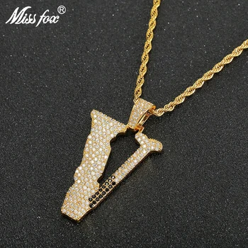 MISSFOX V-shaped Pendant Necklace Full Lab Diamond Personality Creative Chain Gold Silver Color Men's Hip Hop Jewelry Hot Sell
MISSFOX V-shaped Pendant Necklace Full Lab Diamond Personality Creative Chain Gold Silver Color Men's Hip Hop Jewelry Hot Sell