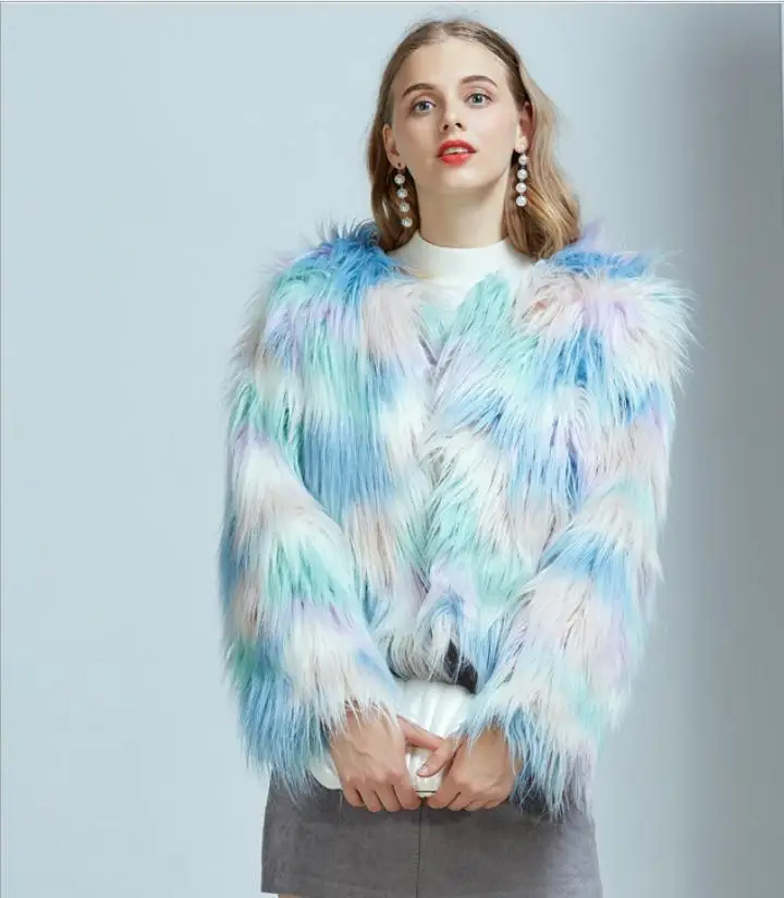 Brand New Womens Winter Autumn Plus Fur Cardigan Jackets Short Section Female Large Size Mixed Color Fluffy Fake Fur Coats K1165
Brand New Womens Winter Autumn Plus Fur Cardigan Jackets Short Section Female Large Size Mixed Color Fluffy Fake Fur Coats K1165