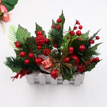 1 pçs/lote Artificial Flor Estames Pérola ramos Baga Misto Para decoração de Casamento DIY decorações da festa de Natal da Caixa de Presente(China)