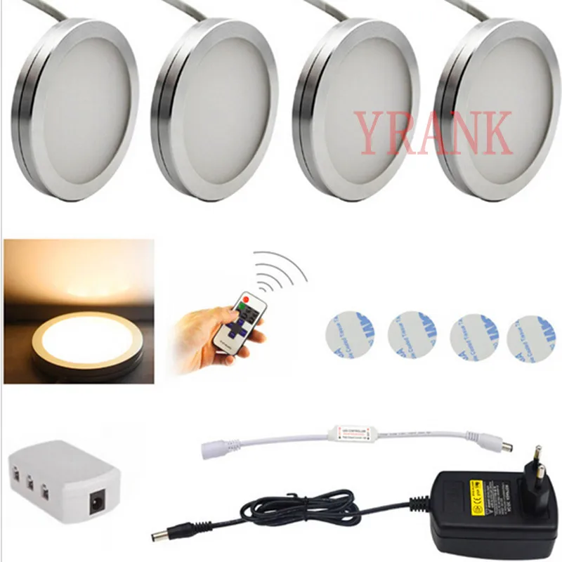 4 pcs LED Under Cabinet Lighting Puck Lights with Wireless RF Remote Control Dimmable for Furniture Lighting 4pcs
4 pcs LED Under Cabinet Lighting Puck Lights with Wireless RF Remote Control Dimmable for Furniture Lighting 4pcs
