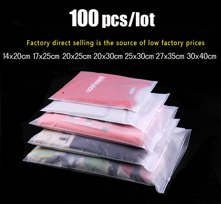 100 Pcs Frosted Clear Plastic Storage Bag Ziplock Travel Bags Zip Lock Valve Slide Seal Packing Pouch Gift Bags 
100 Pcs Frosted Clear Plastic Storage Bag Ziplock Travel Bags Zip Lock Valve Slide Seal Packing Pouch Gift Bags