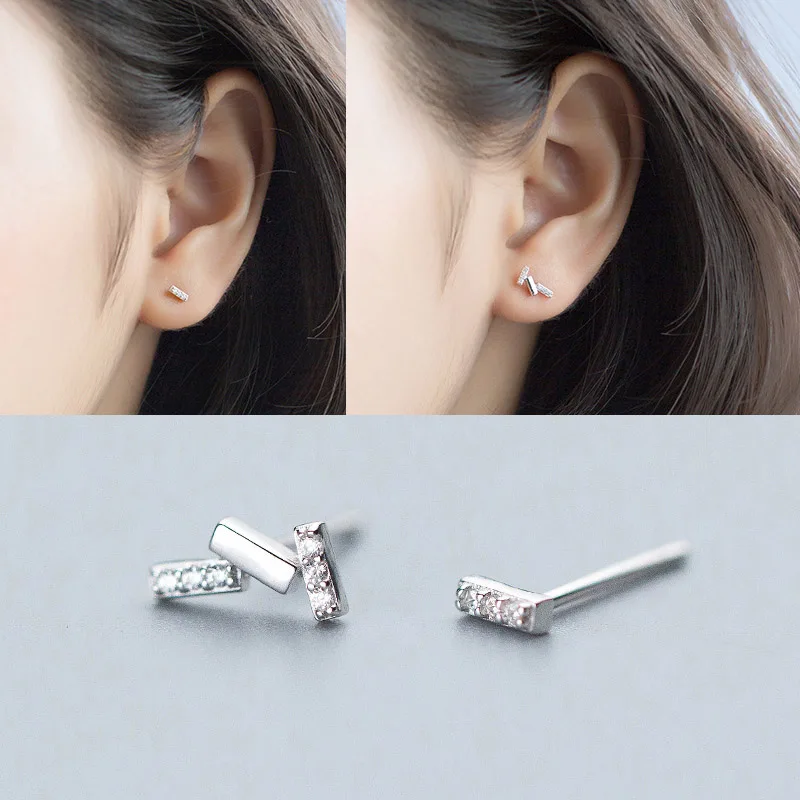 925 Sterling Silver Tiny bar with cubic zircon Stud Earrings Fashion Cute earring Gift for Girls Kids Lady
925 Sterling Silver Tiny bar with cubic zircon Stud Earrings Fashion Cute earring Gift for Girls Kids Lady