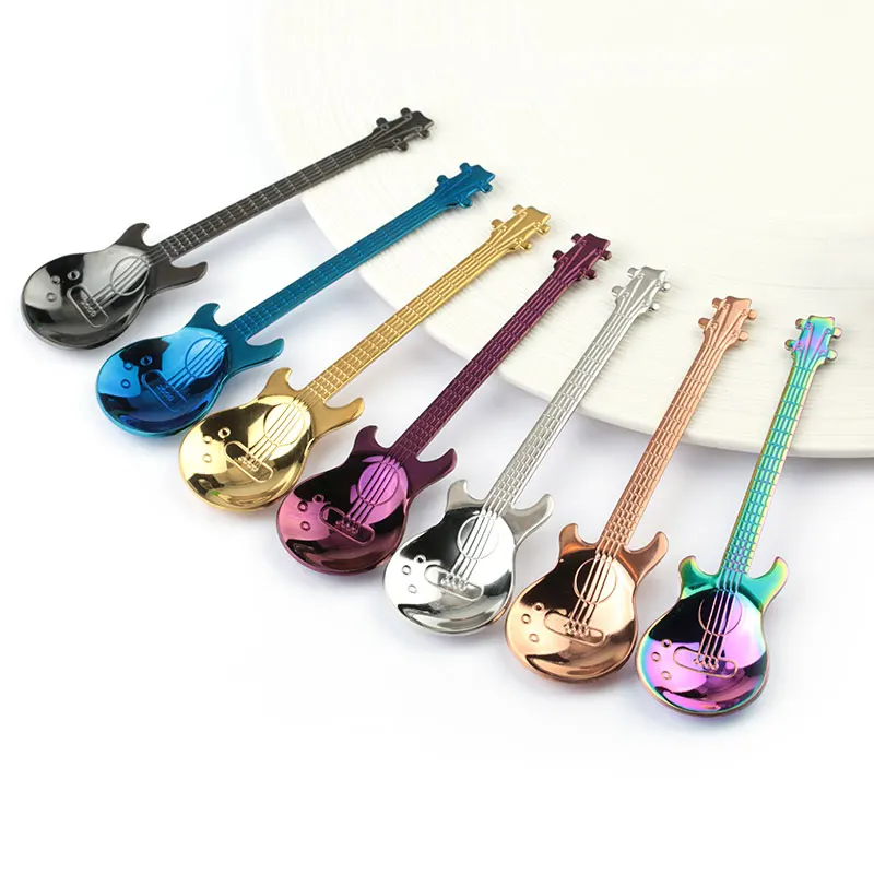 Various Colors Eco-Friendly Stainless Steel Guitar Shape Spoon Tea Coffee Ice Cream Spoon Set
Various Colors Eco-Friendly Stainless Steel Guitar Shape Spoon Tea Coffee Ice Cream Spoon Set