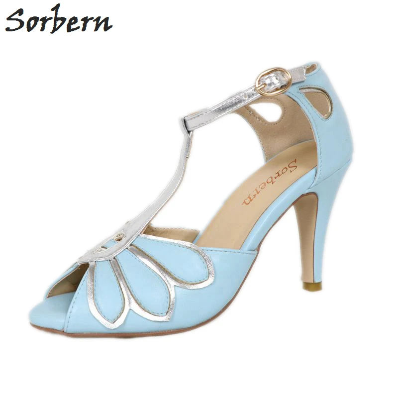 

Sorbern Women Sandals Shoes Summer Style T Strap Peep Toe Sandalias Mujer 2019 Plus Size Spike Heels Sandals Shoes