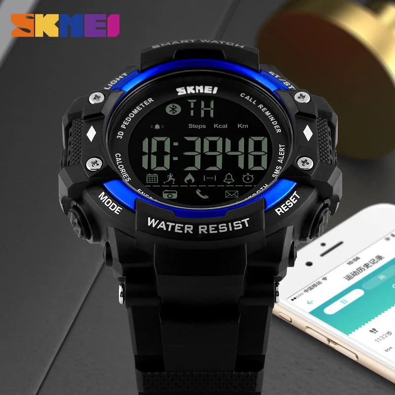 SKMEI Smart Men Sport Wristwatches Remote Camera APP Low Battery Indication Watch Calorie Pedometer Bluetooth Connect Clock
SKMEI Smart Men Sport Wristwatches Remote Camera APP Low Battery Indication Watch Calorie Pedometer Bluetooth Connect Clock