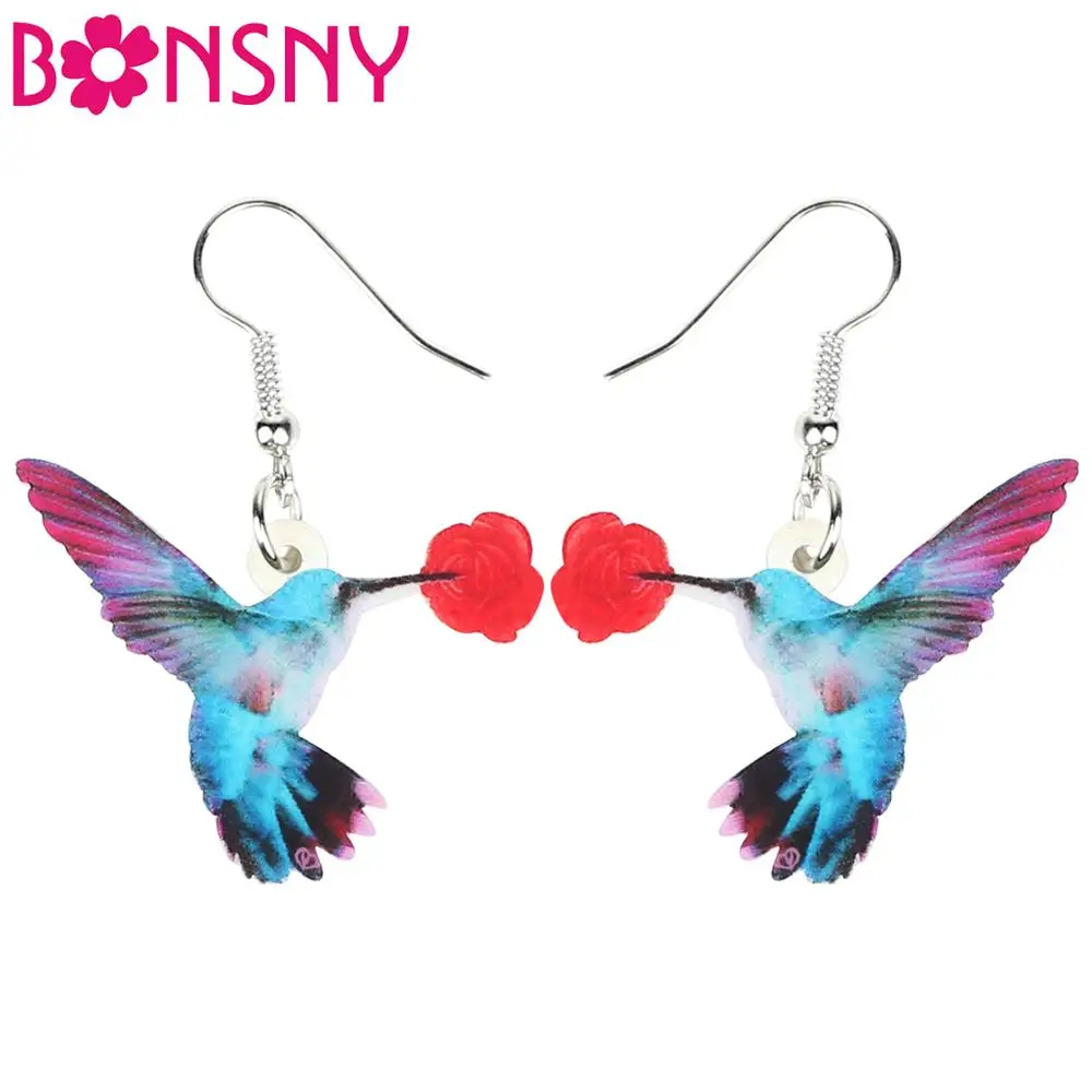Bonsny Acrylic Flower Flying Hummingbird Bird Earrings Dangle Drop Unique Jewelry For Women Girls Pet Lovers Charms Lots Gift
Bonsny Acrylic Flower Flying Hummingbird Bird Earrings Dangle Drop Unique Jewelry For Women Girls Pet Lovers Charms Lots Gift