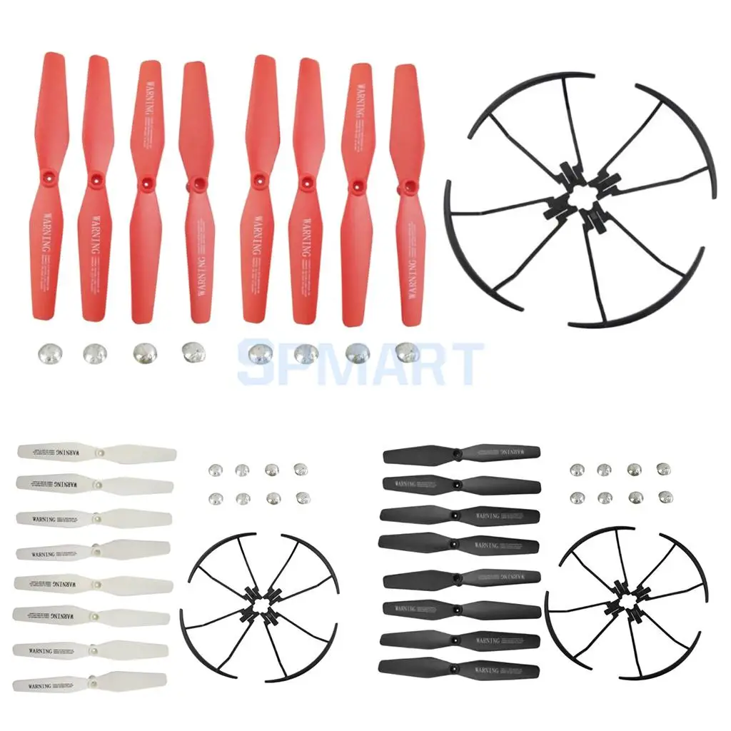 RC Four-Axis Airplane Spare Part Propeller+Bumper Guards Combo Set for VISUO XS809 XS809W XS809HW 8807 8807W