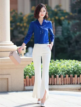 Formal 2 Piece Sets Women Business Suits With Blouses and Pants Novelty Blue Uniform Styles Office Ladies Pants Suits Pantsuits
Formal 2 Piece Sets Women Business Suits With Blouses and Pants Novelty Blue Uniform Styles Office Ladies Pants Suits Pantsuits