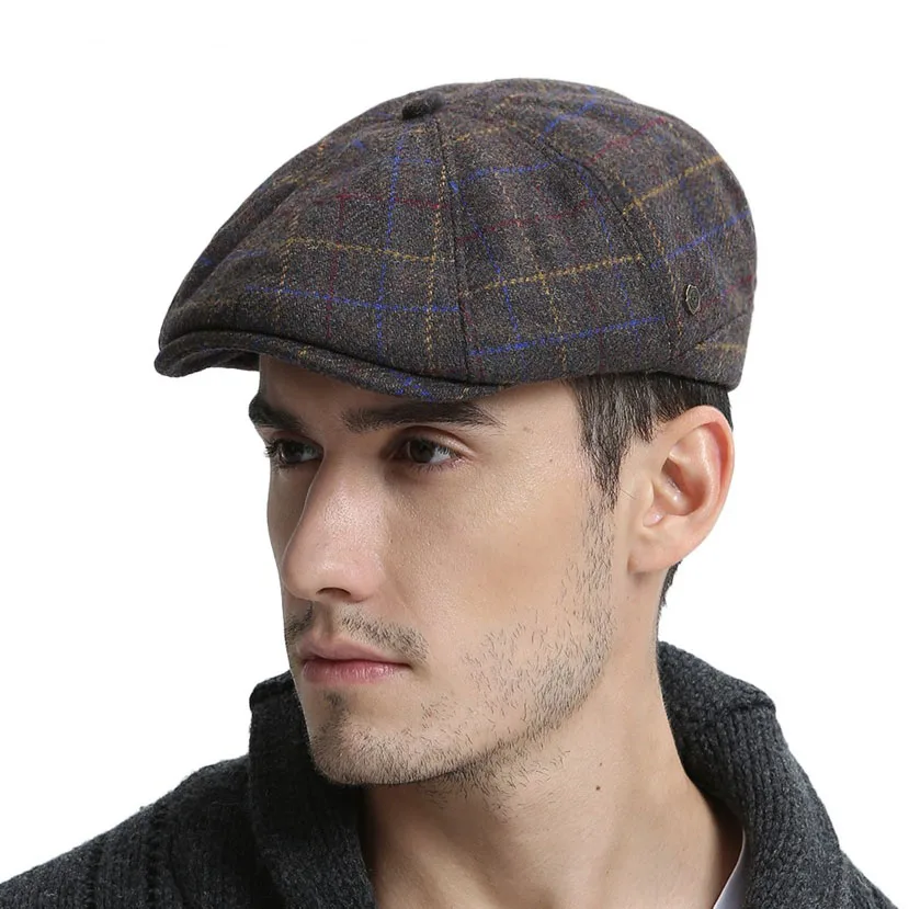 VOBOOM Wool Tweed Newsboy Cap Mens Women Warm Flat Cap Large Check Driver Cabbie Hat Autumn Winter Beret Hats 188
VOBOOM Wool Tweed Newsboy Cap Mens Women Warm Flat Cap Large Check Driver Cabbie Hat Autumn Winter Beret Hats 188