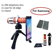High-end 3in1 20x Optical Zoom Telephoto Telescope Lens Kit+Tripod Phone Cases Mobile Phone Camera Lenses For Samsung iPhone