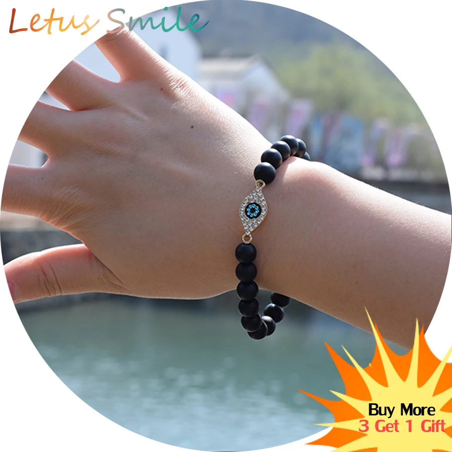 Fashion Turkish Evil Eye Beaded Bracelets Women Micro CZ Stone Scrub Crystal Strand Bracelet Blue Devil's Eye Friendship Jewelry
Fashion Turkish Evil Eye Beaded Bracelets Women Micro CZ Stone Scrub Crystal Strand Bracelet Blue Devil's Eye Friendship Jewelry