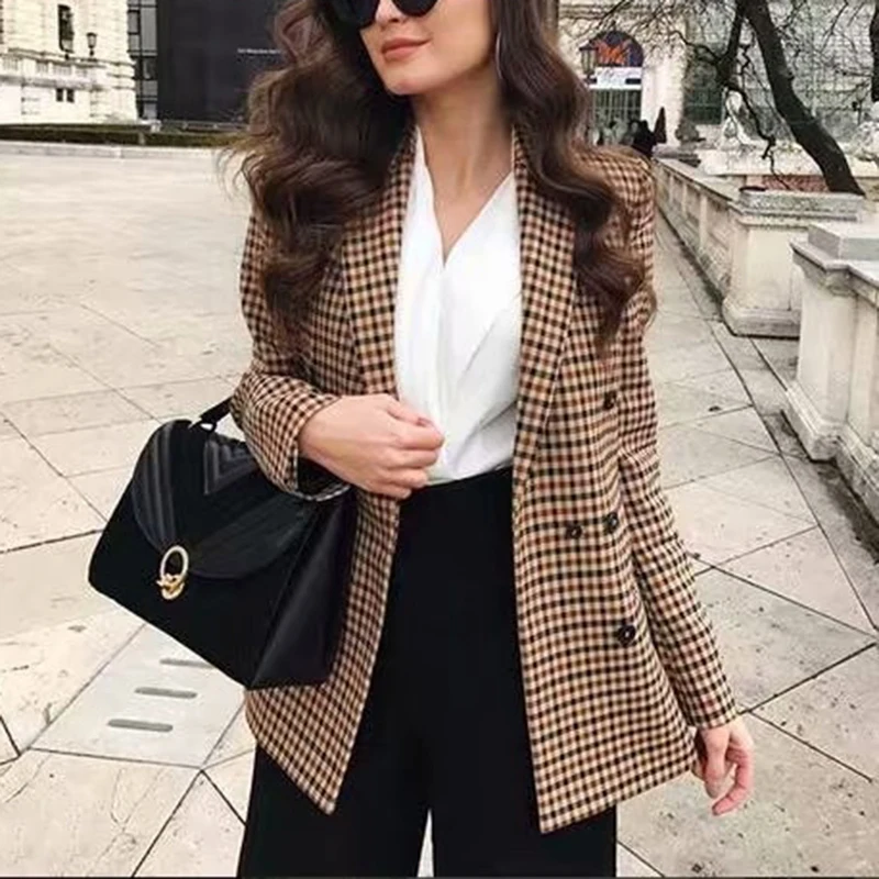 TVVOVVIN Women Fashion Double Breasted Plaid Blazer Long Sleeve Slim OL Blazer 2019 Casual Autumn Jacket Blazer Female 9899
TVVOVVIN Women Fashion Double Breasted Plaid Blazer Long Sleeve Slim OL Blazer 2019 Casual Autumn Jacket Blazer Female 9899