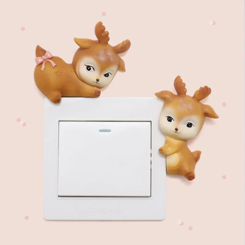 Pack of 4pcs Deer Switch Sticker Cartoon Animal Wall Decor Miniature Resin Sika Deer Home Light Switch Decor Decals
Pack of 4pcs Deer Switch Sticker Cartoon Animal Wall Decor Miniature Resin Sika Deer Home Light Switch Decor Decals