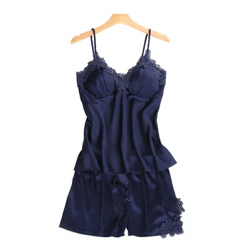 Summer silk pajamas sets women satin two piece lounge night wear embroidered lace sexy pajama
Summer silk pajamas sets women satin two piece lounge night wear embroidered lace sexy pajama