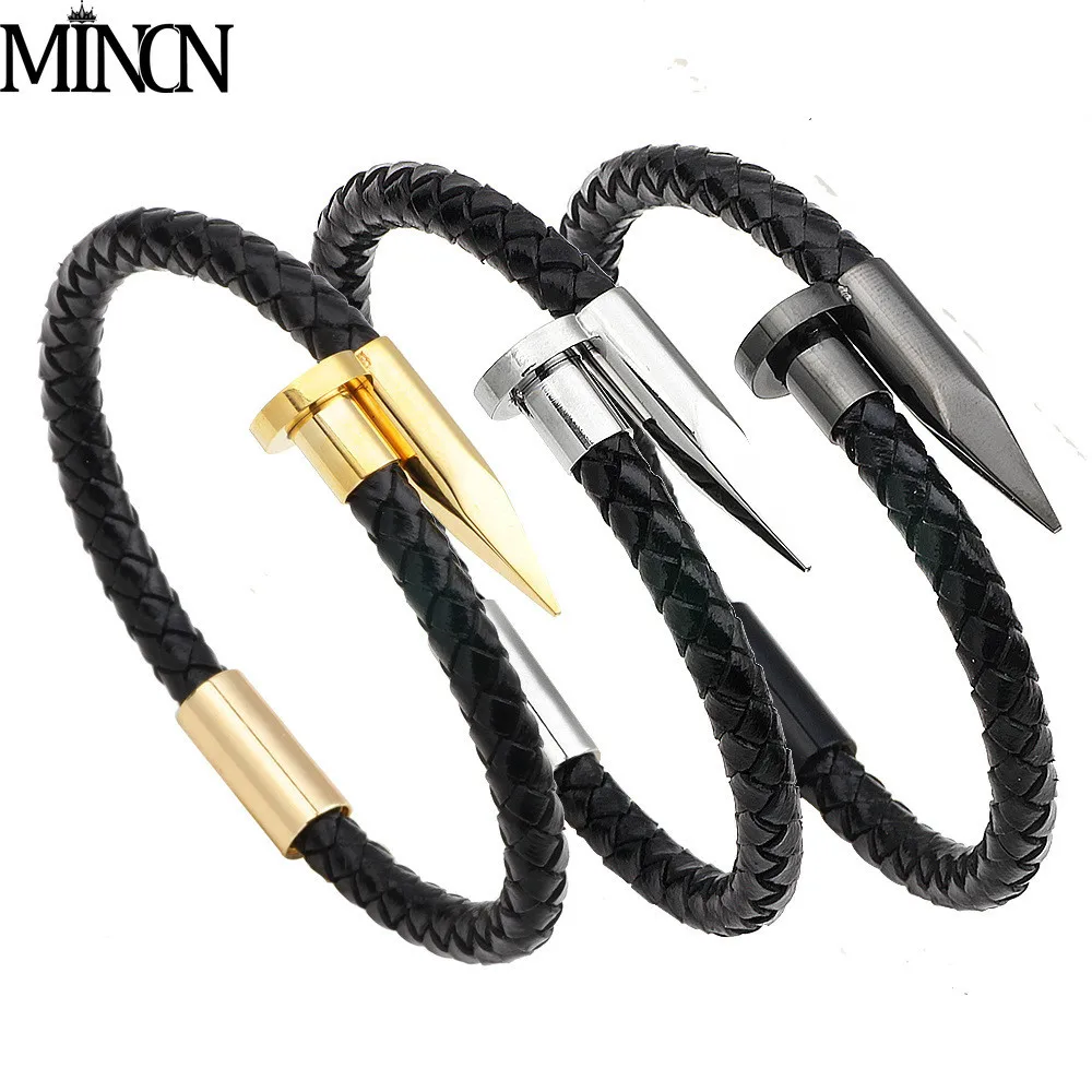 MINCN mens bracelets 2018 Nail Pattern Magnet Clasp Genuine Leather Bracelet Fixed Combination Special Design Accessories Bangle
MINCN mens bracelets 2018 Nail Pattern Magnet Clasp Genuine Leather Bracelet Fixed Combination Special Design Accessories Bangle