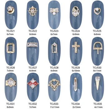 5pcs Zircon nail charms new gold nail art alloy jewelry cross heart shaped designs crystal 3d nails decoraciones TCJ521~535
5pcs Zircon nail charms new gold nail art alloy jewelry cross heart shaped designs crystal 3d nails decoraciones TCJ521~535