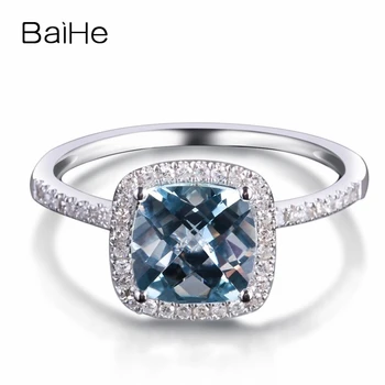 BAIHE Solid 10K White Gold About 1.2ct Cushion Aquamarine Wedding Women Fine Jewelry unique Gift Aquamarine Ring
BAIHE Solid 10K White Gold About 1.2ct Cushion Aquamarine Wedding Women Fine Jewelry unique Gift Aquamarine Ring