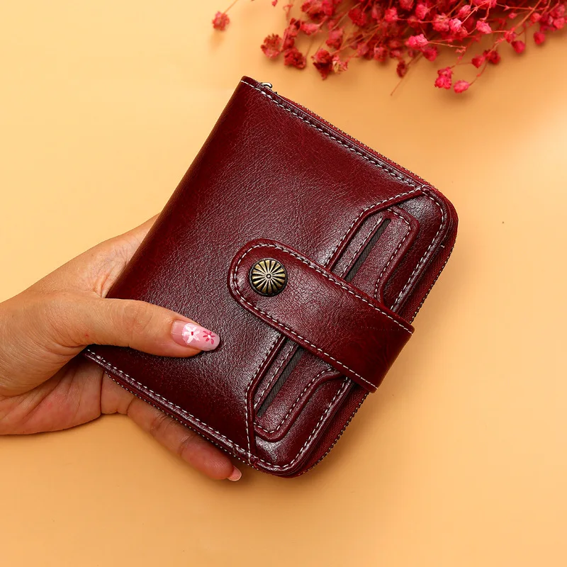 Women's wallet fashion new genuine leather two-fold lady's wallet short cute small change three-fold Wallet
Women's wallet fashion new genuine leather two-fold lady's wallet short cute small change three-fold Wallet