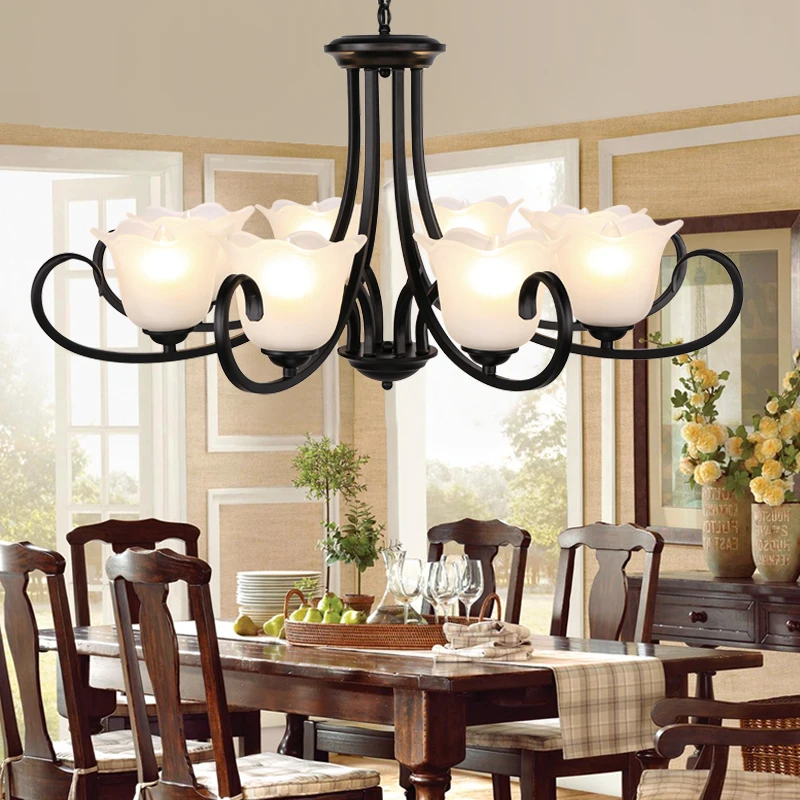 American chandelier European village wrought iron chandelier living room bedroom dining room chandelier Nordic minimali
American chandelier European village wrought iron chandelier living room bedroom dining room chandelier Nordic minimali