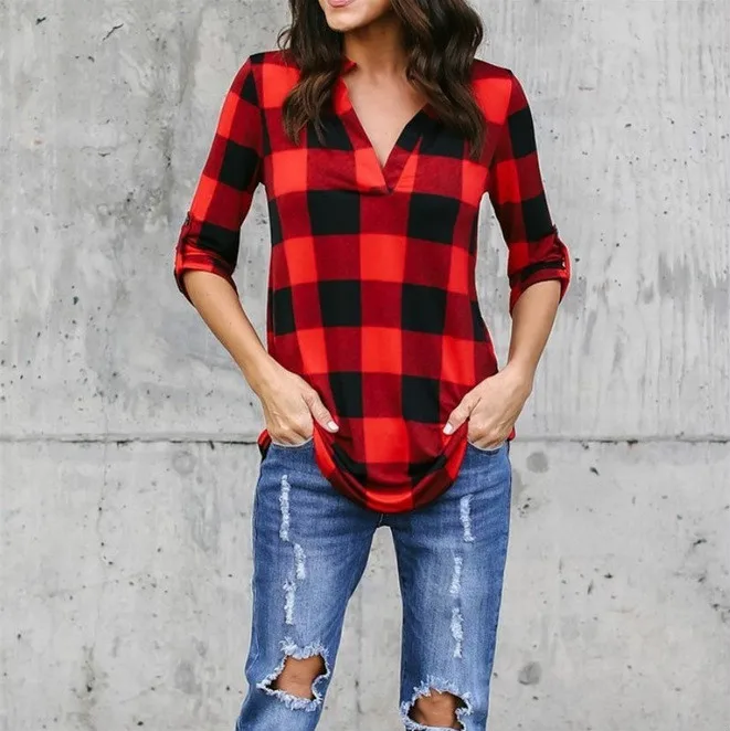 2018 New Casual Red Plaid Women Blouses 5XL Plus Size Red Black Check Boyfriend Style Shirts Loose Camisa Tops Autumn
2018 New Casual Red Plaid Women Blouses 5XL Plus Size Red Black Check Boyfriend Style Shirts Loose Camisa Tops Autumn