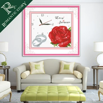 Romantic Story CT11 DIY Rose Flower Pattern Clock Cross Stick Embroidery Kit Cross-Stitch Handwork Home Decor Needlework
Romantic Story CT11 DIY Rose Flower Pattern Clock Cross Stick Embroidery Kit Cross-Stitch Handwork Home Decor Needlework