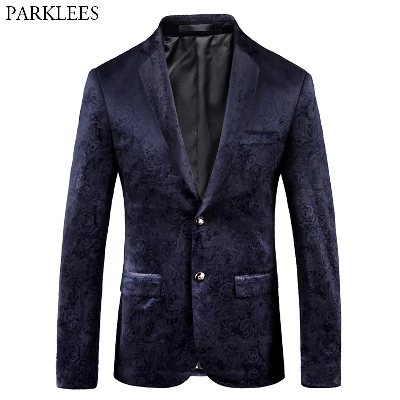 Black Paisley Rose Print Velvet Blazer Men Slim Fit Single Breasted Suit Blazer Jacket Men Business Wedding Party Prom Blazers
Black Paisley Rose Print Velvet Blazer Men Slim Fit Single Breasted Suit Blazer Jacket Men Business Wedding Party Prom Blazers