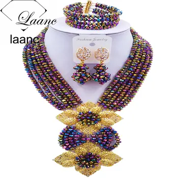 Laanc Fashion Multicolor Plated Nigerian Beaded Jewelry Set African Wedding Necklace Crystal Beads Jewelry Sets 6CHLK015
Laanc Fashion Multicolor Plated Nigerian Beaded Jewelry Set African Wedding Necklace Crystal Beads Jewelry Sets 6CHLK015