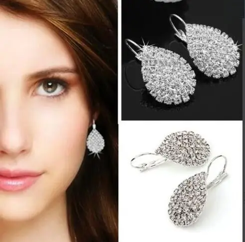 Statement Luxury Silver Plated Shiny Full Crystal Water Drop Dangle Earrings Rhinestone Gem Drop Earrings For Women Party Gifts 
Statement Luxury Silver Plated Shiny Full Crystal Water Drop Dangle Earrings Rhinestone Gem Drop Earrings For Women Party Gifts