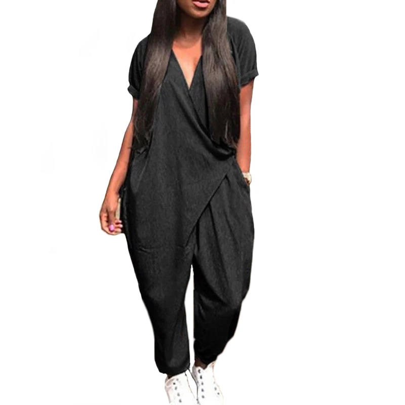 Women solid jumpsuits loose fashion summer 2018 newest short sleeve v neck bandage jumpsuits rompers long harem pants overall
Women solid jumpsuits loose fashion summer 2018 newest short sleeve v neck bandage jumpsuits rompers long harem pants overall