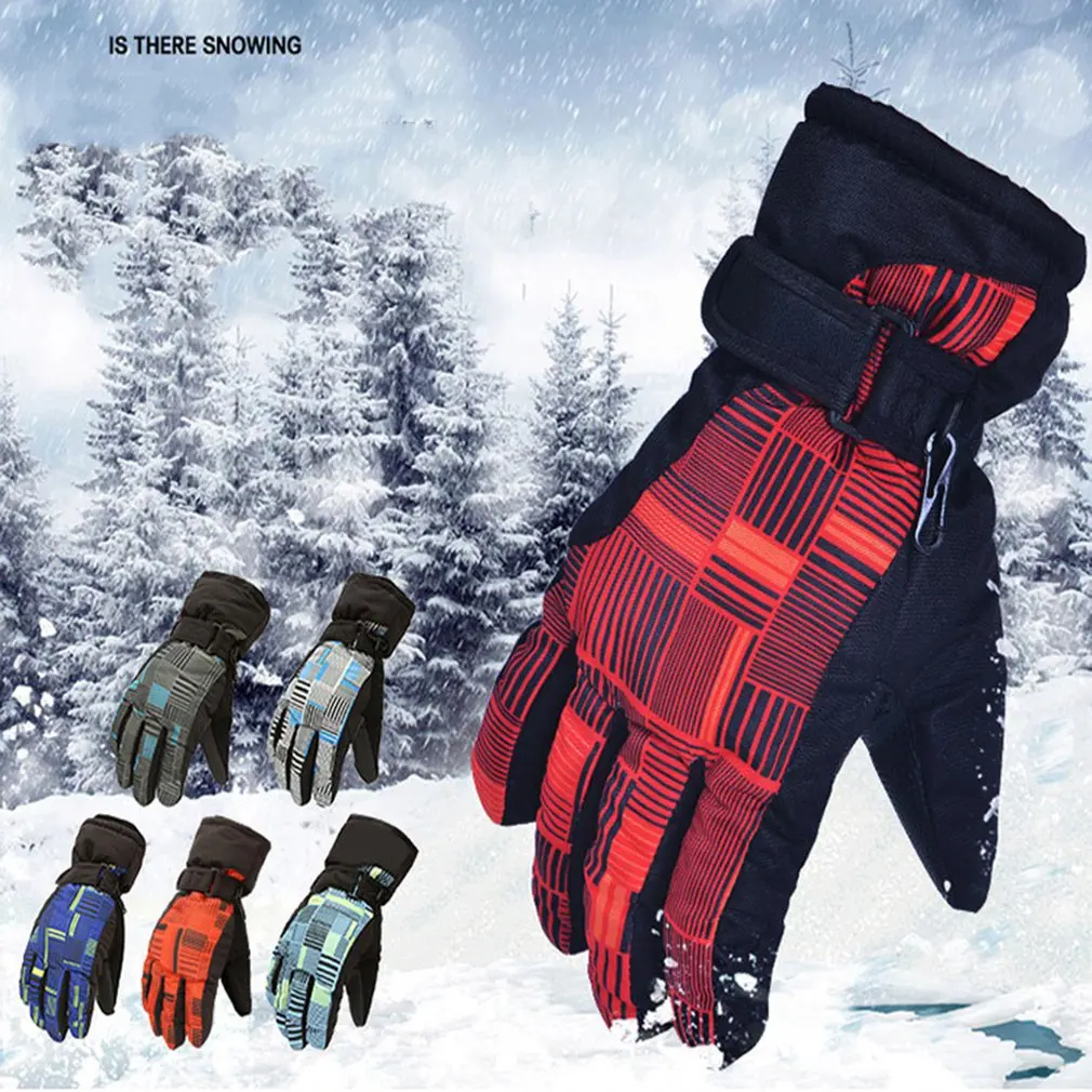 Ski Gloves Hiking Winter Waterproof Thick Warm Riding Non-slip Snowflake Men And Women