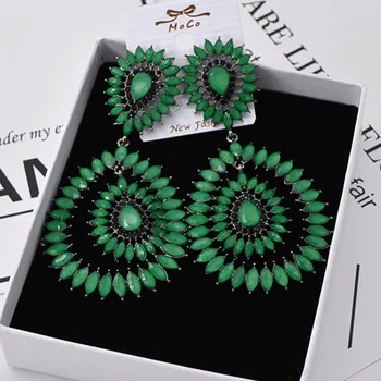 Glittering Water-Drop Long Drop Earrings green Color Brincos Bride Wedding Jewelry for Women
Glittering Water-Drop Long Drop Earrings green Color Brincos Bride Wedding Jewelry for Women