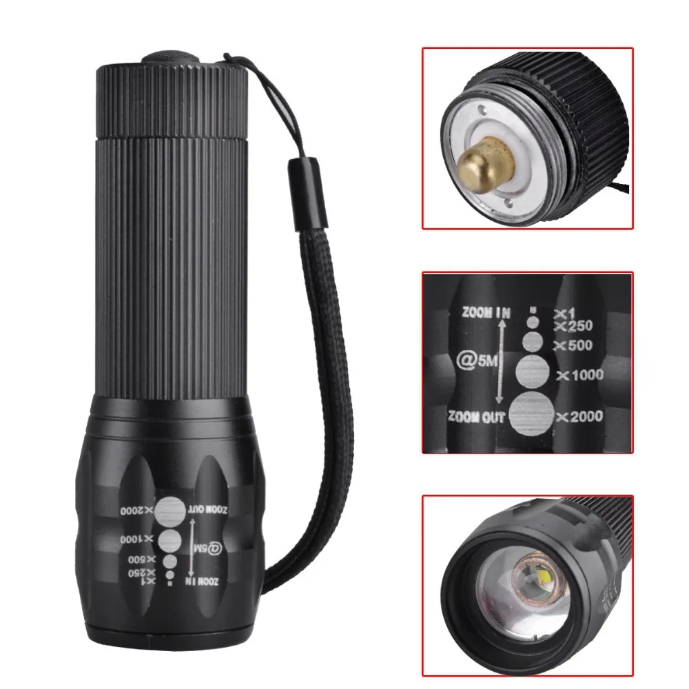 

SingFire SF-508 LED 300lm 3-Mode Mini Zooming LED Flashlight Torch - Black (3 x AAA Battery)