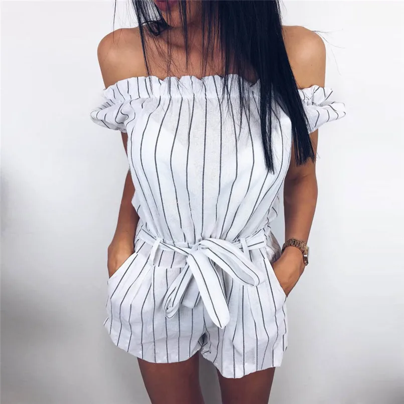 2019 Newest Spring Summer Sexy Fashion Women Stripe Off The Shoulder Strapless Mid Rise Casual Jumpsuit With Belt # 2019.4.19
2019 Newest Spring Summer Sexy Fashion Women Stripe Off The Shoulder Strapless Mid Rise Casual Jumpsuit With Belt # 2019.4.19